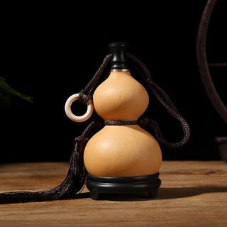 Natural gourd wine bottle, natural gourd, drinking bottle, water gourd, pure handmade antique props, wine bottle, hot wine gourd, natural gourd, 260ml wine gourd, height 14-16 cm