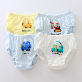 Printed cotton house 4-pack male and female baby pure cotton boneless children's underwear bread pants japanese bamboo cotton thin shorts briefs