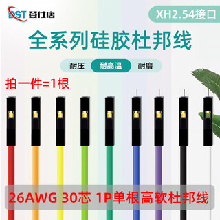 Dengshitang silicone dupont wire 26awg high soft silicone dupont wire 2.54 soft 1pin female to female to male to male red (1 male to male) 0.3m