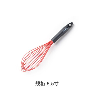 Walfos silicone egg beater household egg mixer manual baking cake cream batter whipped egg baking tool silicone egg beater red 8.5 inches (21.5cm)