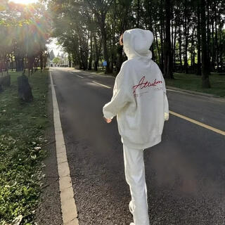 Digada white and gray american retro high street hooded sweatshirt for men in spring, autumn and winter plus velvet trendy versatile tops and casual sweatshirts cxs-lm459 white and gray xl (size is too small, it is recommended to go up one size)