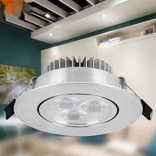 微伙led天花射灯全套3W5w孔灯嵌入式筒灯猫眼灯背景墙灯开孔5/6/7公分 铝3瓦高银白光/开孔65~80MM