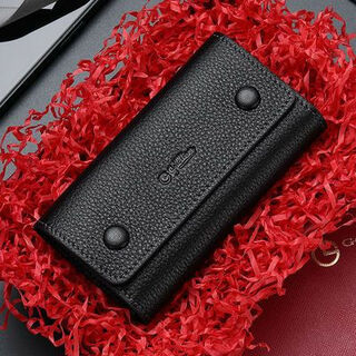 GOLDLION G+金利来钱包便携式头层牛皮钥匙包真皮钥匙袋腰挂汽车卡包潮 黑色