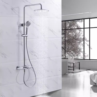 Kohler selects american high-end leo k-97821t/97822t-cp constant temperature wall-mounted all-copper three-outlet shower head k-97821t-9-cp with lower outlet