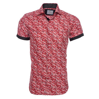 Azaro uomo men's long sleeve solid color stretch fit button-down shirt red passion 3x-large