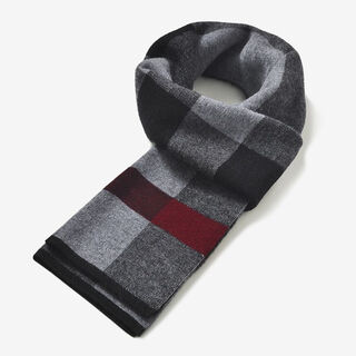 Ordo cashmere men's scarf winter thick plaid wool scarf men's birthday gift gray