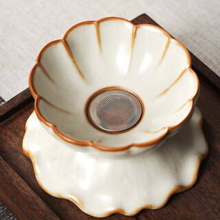 Shengye mingdao jingdezhen tea set accessories ruyao douhuang tea drain opening piece can grow filter tea drain tea filter filter tea drain (douhuang)