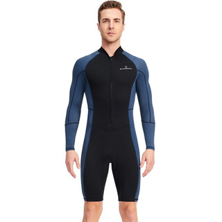 Dive&sail men's wetsuit 1.5mm warm and thickened long-sleeved one-piece sun protection and cold protection snorkeling surfing swimsuit dark blue m