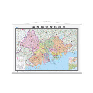 Guangdong-hong kong-macao greater bay area map wall chart (1.5m*1.1m seamless professional wall chart guangdong foshan guangzhou huizhou hong kong macau super large high-definition matte coating waterproof)