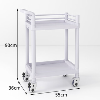 Sailotohui customized car beauty salon hand push tool cart beauty small bubble instrument treatment cart trolley storage shelf bold 4cm tube operating room grade wheel - white two layers