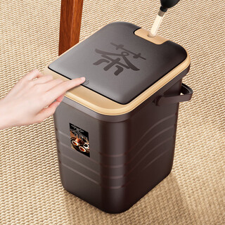 Jiaqi cubo de té, cubo de heces de té, separación de basura de té, cubo de filtrado y drenaje, cubo de aguas residuales de mesa de té, accesorios de juego de té de kung fu para el hogar 4.5L [marrón]