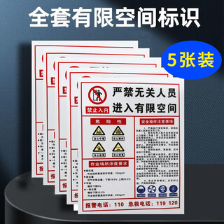 Cheetah lion limited space safety warning signs limited space operation risks confined space safety warning signs 5 pieces