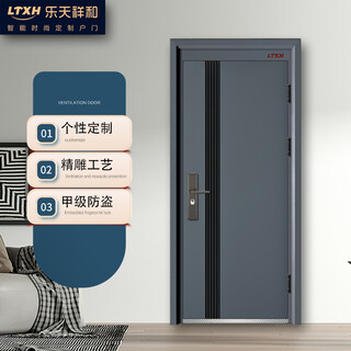 乐天祥和防盗门别墅大门甲级家用安全门指纹锁子母门单门入户进户门 LTXH-7026