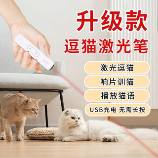 Pet deduo 3-in-1 laser pointer to amuse cat toy, cat stick, sound toy, clicker, cat training, play cat language, rechargeable 3-in-1 laser pointer