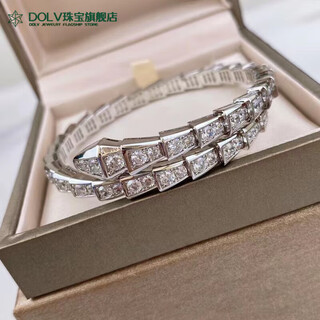 Fat donglai's same style platinum bracelet 18k rose gold snake bone slightly studded with diamonds, non-fading, fashionable and personalized internet celebrity, platinum gold narrow version