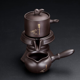 Tao fuqi purple sand automatic tea set home gift kung fu lazy tea maker stone ground teapot tea cup complete set customized zen tao purple sand tea set + fair cup 1 piece