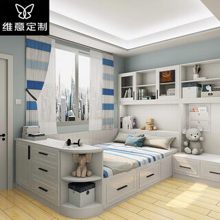 Weiyi customized tatami bed whole house customized study wardrobe desk cabinet combination bedroom space customized customized gold