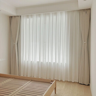 Curtain package door installation track whole house customization 2023 new style bedroom living room jiaxing shaoxing keqiao full coverage cream puff curtain high temperature setting