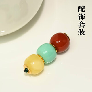 Drjefun traffic light with beads nan red beeswax single bead loose bead top bead star and moon bodhi bracelet passion seed accessories set old-style traffic light with bead adaptation 1011mm