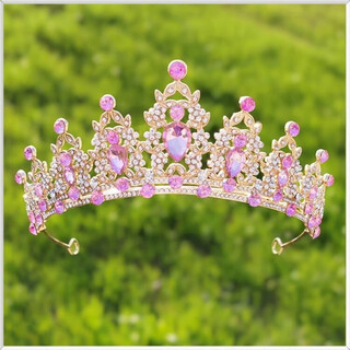 End of the world crown tiara for children princess pink girls crystal hair accessories baby birthday hair crown girls performance hairband hair gold pink diamond crown 1 pc