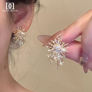 Daisy dreams925 silver needle zircon fireworks earrings light luxury high-end earrings niche design 2025 new hot style earrings zircon fireworks earrings 925 silver needle