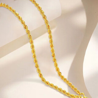 Yingtang old phoenix gold store model 999 gold-plated silver water wave necklace women's silver personalized bead chain clavicle chain gold-plated silver-proof water wave chain 60 cm about 8 grams lao fengxiang's same style