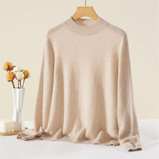 Jinju 100% cashmere bottoming sweater solid color fashion warm half turtle collar women's cashmere sweater mituo l