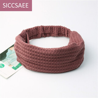 Siccsaee knitted hairband for women, wide-brimmed hood, turban, hair bun to cover white hair, headband for hair outside washing face, korean powder