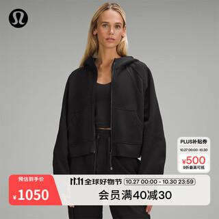 Lululemon丨scuba women's super loose zipper hoodie lw3ig5s black m /l