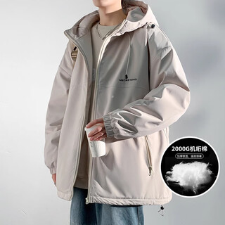 Nasa base assault cotton jacket men's winter hooded loose casual trendy outdoor thickened warm jacket down jacket khaki xl / 150-165jin jin is equal to 0.5 kg