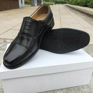 Jihua special training firefighting leather shoes spring and autumn leather shoes black meritorious service shoes duty shoes comfortable three-joint superfiber dress leather shoes firefighting 44