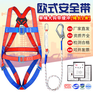 Xinbaolin high-altitude work full-body safety belt safety rope anti-fall polypropylene european five-point safety belt large quantity consultation customer service european five-point single large hook 2 meters with buffer bag