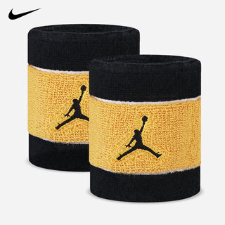 Nike (nike) jordan flying sports wristband sweat-absorbing protective gear j1004300039os black and yellow two-pack