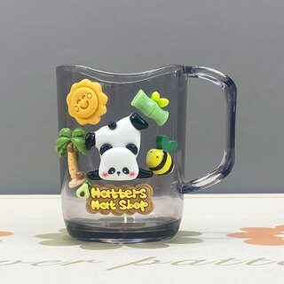 接运猫高颜值库洛米可爱儿童漱口杯宝宝高颜值美乐蒂刷牙杯子女孩 倒立小熊猫+随机款牙刷1只