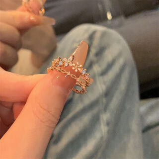 He niang rose gold super fairy butterfly ring female ins niche design light luxury exquisite ring opening trend