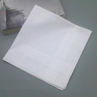 Sweat-wiping small square towel handkerchief, old-fashioned men's and women's handkerchief, soft sweat-absorbent thin plain simple classic cotton square towel, pure white 1 piece