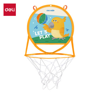 Deli children's folding basketball hoop indoor folding wall-mounted basketball rack entertainment growth orange
