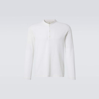 Brunello cucinelli men's cotton & silk henley p01006786 white s cn 175/92a
