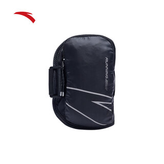Anta arm bag running fitness cycling bag sports mobile phone bag portable adjustable thin running bag wrist bag basic black-1