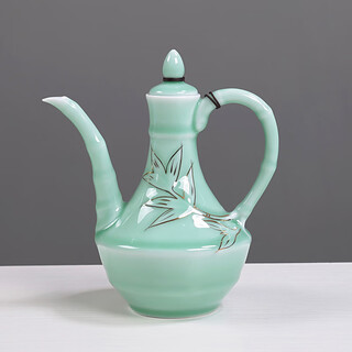 Yukdadi jingdezhen small wine pot ancient style ceramics 1jin jin is equal to 0.5kg empty wine bottle for wine chinese style household antique liquor dispenser bamboo newspaper safety pot