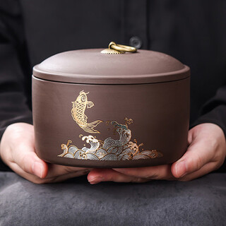 Zhai relaxed purple sand tea can, white tea, black tea, pu'er tea can, tea accessories, home office tea sealed can, more than enough every year