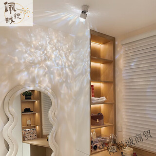 妙普乐水波纹摄影灯直播背景氛围灯卧室情调感床头装饰洗墙灯墙面拍照 动态水波纹10w射灯轨道式