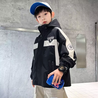 Children's list children's boys' jackets spring and autumn new windbreakers new autumn jackets big boys' jackets spring and autumn black c3130 jacket 140 recommended height 130-135cm