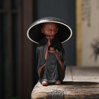 Yuxuan creative zisha tea pet tea leak tea filter tea filter tea set tea strainer creative all-porcelain filter qz---little monk tea leak ornament zen