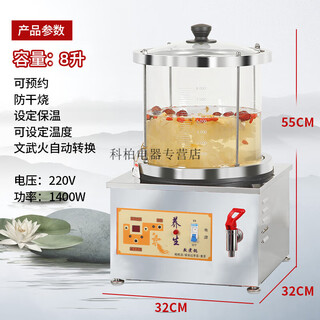 溥畔商用大容量炖梨汤熬酸梅汤养生锅玻璃炖锅熬冰糖雪梨小吊梨 8升养生锅8L