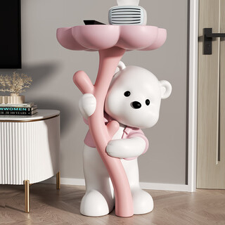 Chenyu creative violent bear floor-standing decoration living room tv cabinet sofa next coffee table home decoration housewarming gift bouquet bear luoluo coffee table-pink