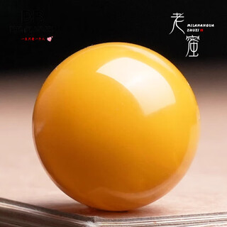 Fat donglai quality beeswax second generation old round beads amber chicken fat yellow single beads loose beads 108 wenwan bracelet mobile phone diameter about 16mm/single