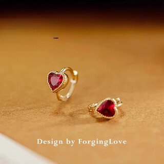 Dl 199818k gold love earrings natural garnet earrings for women k gold ear bone rings ruby earrings love ruby earrings