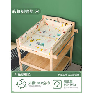 CLCEY换尿布台纯棉棉垫 婴儿护理台垫子 多种颜色可选 彩虹树小尺寸 (单棉垫 不含尿布