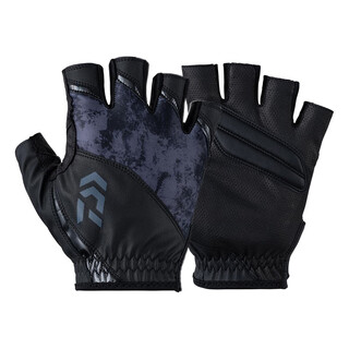 Daiwa 24 spring and summer dg-2424/2424 fingerless quick-drying fishing gloves half-finger cooling gloves with 5 fingers exposed-deep sea black pattern m